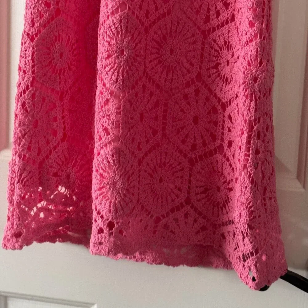 New Design History Girls Pink Crochet Dress Size L Large